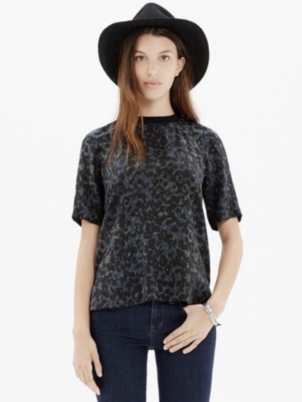 Madewell Silk Top Animal Print Small - Picture 7 of 8